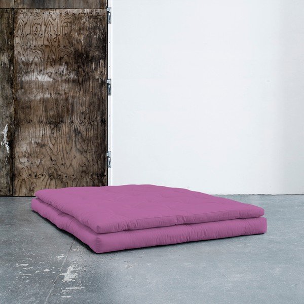 Sofa rozkładana ze skórzanym paskiem Karup Buckle Up Taffy Pink-image-1