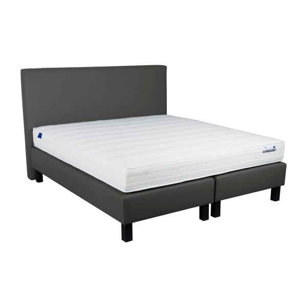 Ciemnoszare łóżko kontynentalne Revor Domino, 200x140 cm
