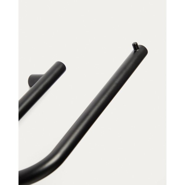 Czarny ścienny uchwyt na papier toaletowy ze stali nierdzewnej Arely – Kave Home-image-3