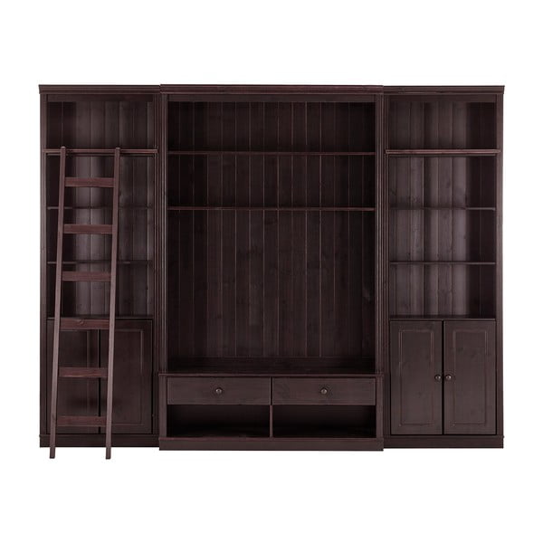 Brązowy zestaw pod TV z litego drewna sosnowego 288x223 cm Anita – Støraa