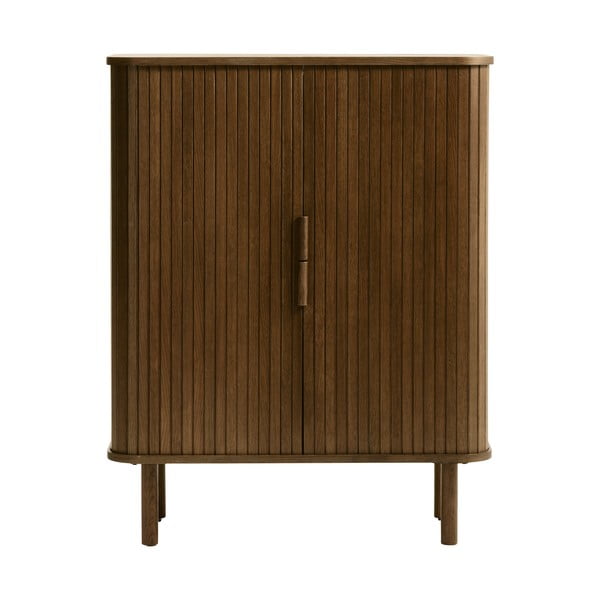 Brązowa szafka w dekorze dębu z drzwiami przesuwnymi 113x90 cm Cavo – Unique Furniture