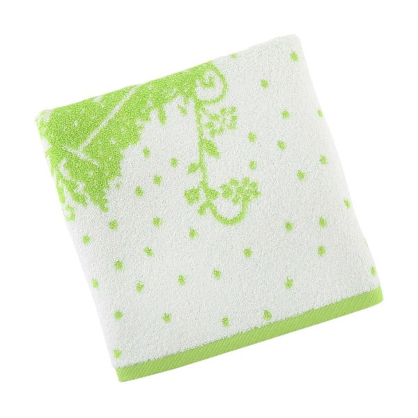 Zielono-biały bawełniany ręcznik BHPC Special, 50x100 cm