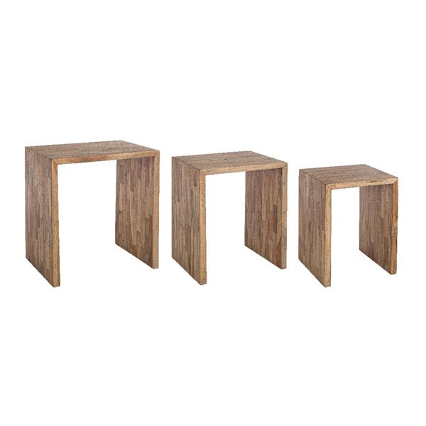 Zestaw 2 stolików z drewna wtórnego Bizzotto Simplicity