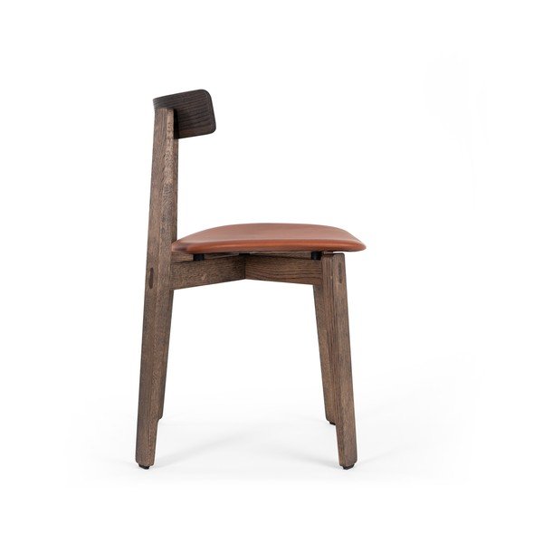 Brązowe/koniakowe krzesła zestaw 2 szt. z litego drewna dębowego Nora – Gazzda-image-2