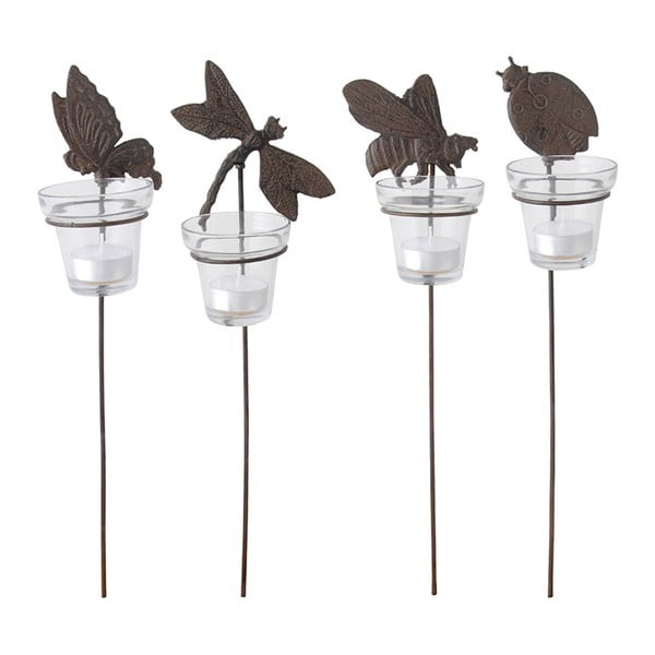 Metalowe świeczniki na świeczkę typu tealight zestaw 4 szt. – Esschert Design