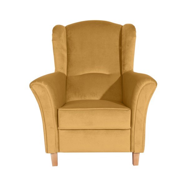Żółty fotel Max Winzer Agnetha Suede-image-1