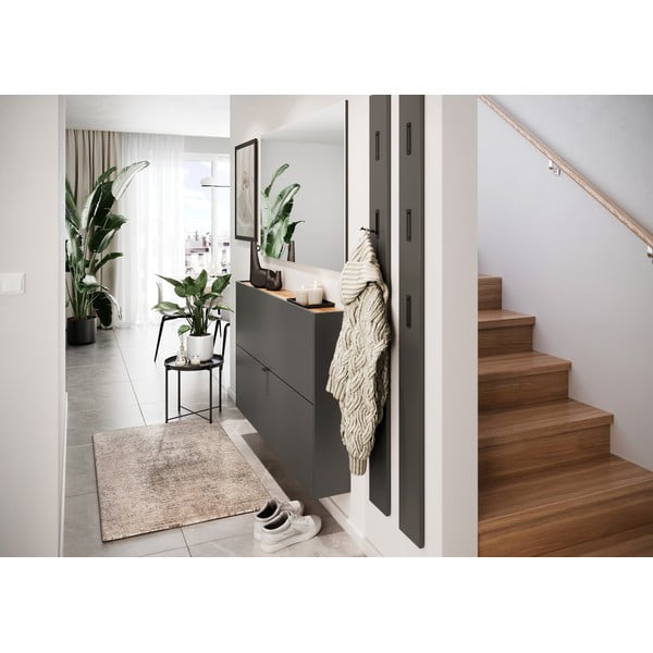 Antracytowa uchylna szafka na buty Ameca – Germania-image-3