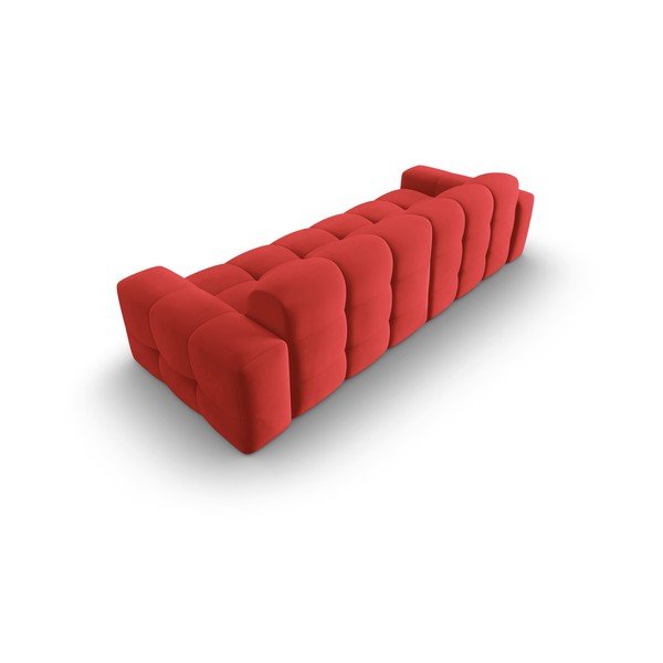 Czerwona aksamitna sofa 255 cm Kendal – Micadoni Home-image-4