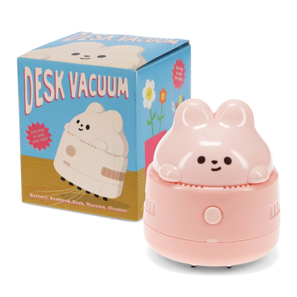 Różowy metalowo-plastikowy odkurzacz biurkowy Bunny – Rex London
