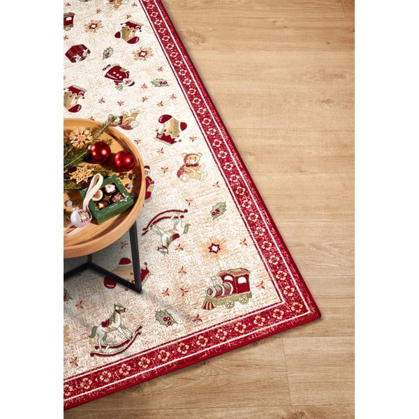 Czerwony chodnik z mieszanki bawełny ze świątecznym motywem 80x200 cm Toy's Delight Red Christmas – Villeroy&Boch-image-2