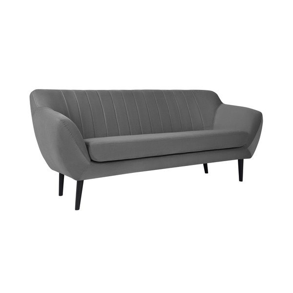 Szara sofa 3-osobowa z czarnymi nogami Mazzini Sofas Toscane-image-1