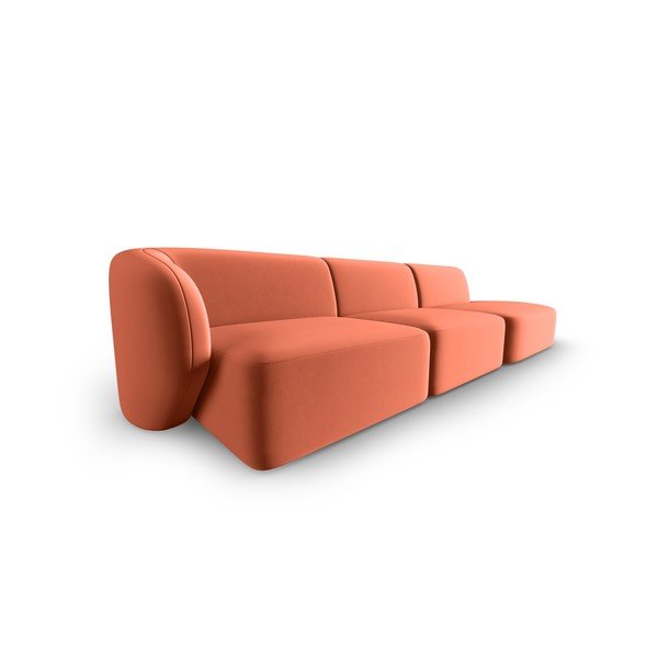 Różowa aksamitna sofa lewostronna 311 cm Paolo – Milo Casa-image-2