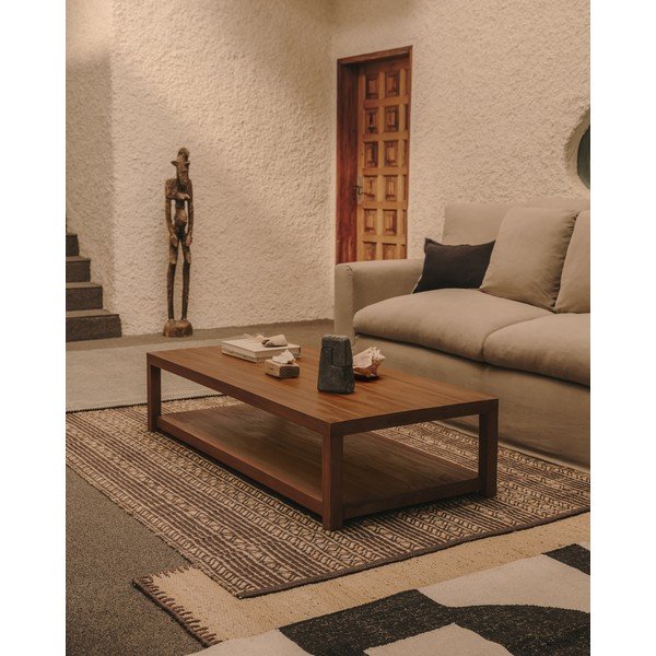 Stolik z litego drewna tekowego 70x150 cm Sashi – Kave Home-image-1