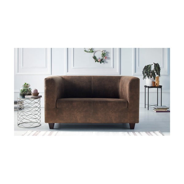 Brązowa sofa 2-osobowa Bobochic Paris Django Preston-image-4