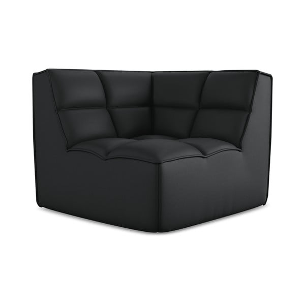 Czarny moduł sofy z imitacji skóry Kalai – Makamii-image-2