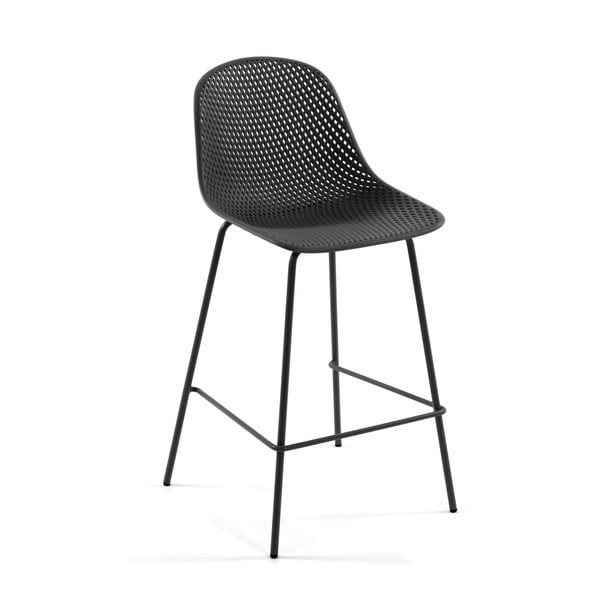 Antracytowy metalowy/plastikowy hoker ogrodowy Quinby – Kave Home