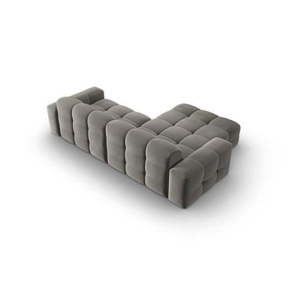 Szary aksamitny narożnik (lewostronny) Kendal – Micadoni Home-image-4