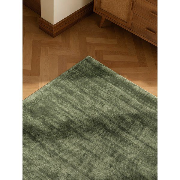 Zielony dywan z wiskozy tkany ręcznie 80x150 cm Noemi – Vikosa-image-3
