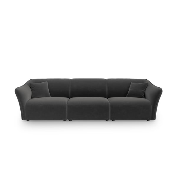 Ciemnoszara aksamitna sofa 292 cm Tokyo – Cosmopolitan Design