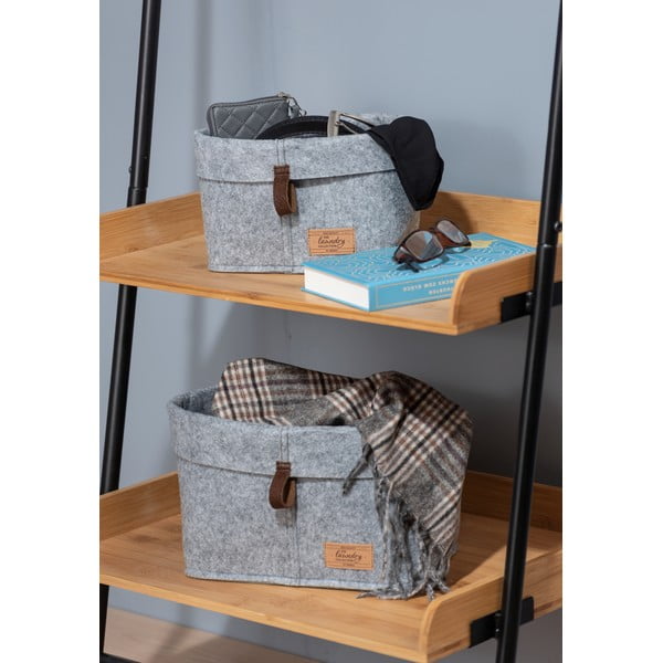 Szary tekstylny organizer Wenko Felt, 18x12 cm-image-1