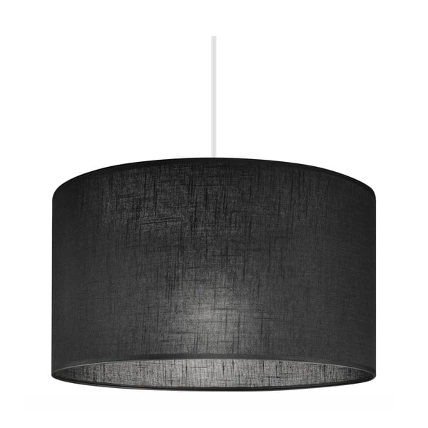 Czarna lampa wisząca z tekstylnym kloszem ø 35 cm Vivian – LAMKUR-image-3