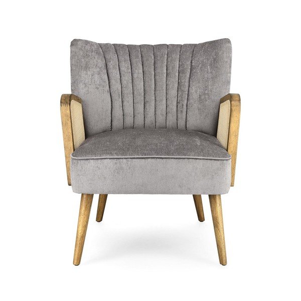 Szary aksamitny fotel Virna – Bizzotto-image-2