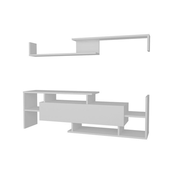 Biały zestaw pod TV 154x42 cm Dream – Kalune Design-image-1