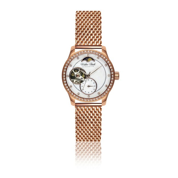 Damski zegarek z paskiem ze stali nierdzewnej w różowozłotym kolorze Walter Bach Malso