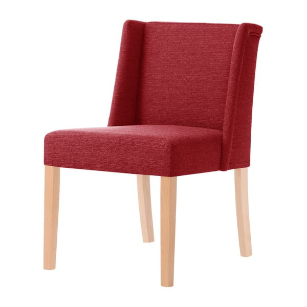 Czerwone krzesło z brązowymi nogami Ted Lapidus Maison Zeste