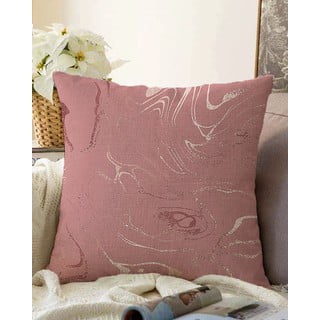 Ciemnoróżowa poszewka na poduszkę z domieszką bawełny Minimalist Cushion Covers Waves, 55x55 cm