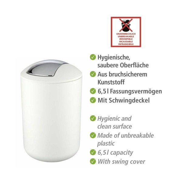 Biały plastikowy kosz na śmieci 6,5 l Brasil – Wenko-image-3