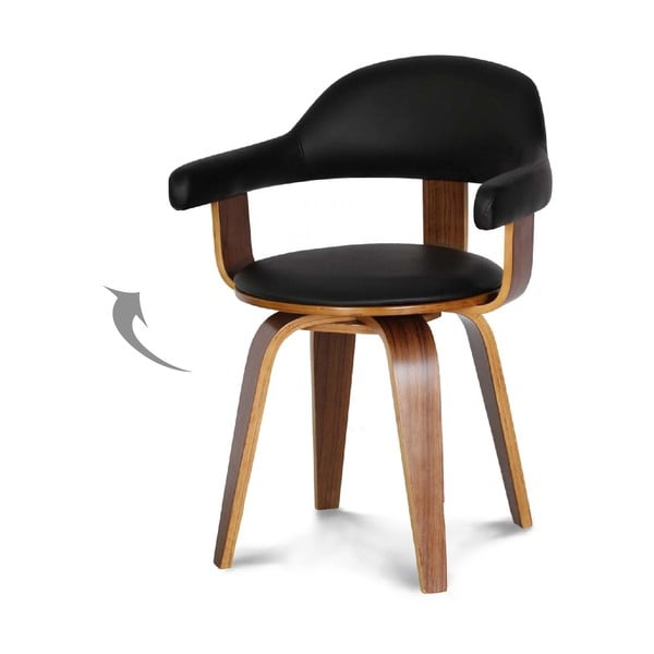 Czarne krzesło obrotowe Opjet Suédoise