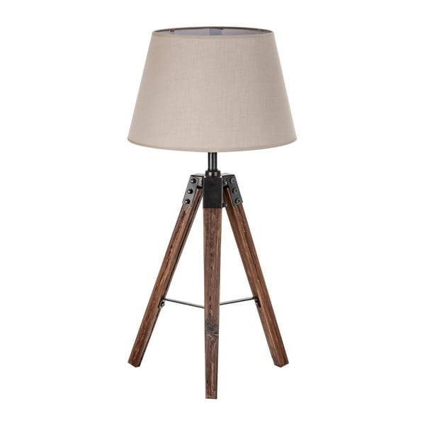 Lampa stołowa z podstawą z drewna sasafrasowego  VICAL HOME Herlina