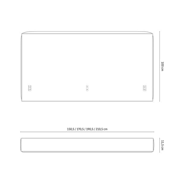 Jasnoszary tapicerowany zagłówek 249x100 cm Olivia – Micadoni -image-4