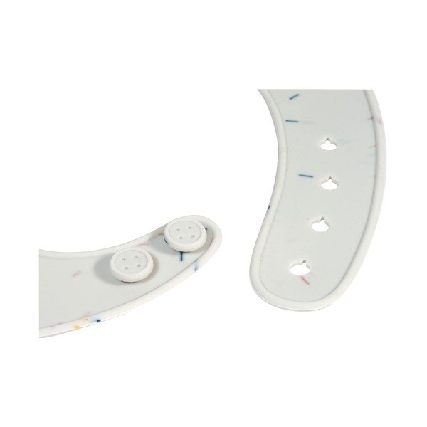 Biały silikonowy śliniak z kieszonką Kindsgut Bib Confetti-image-4