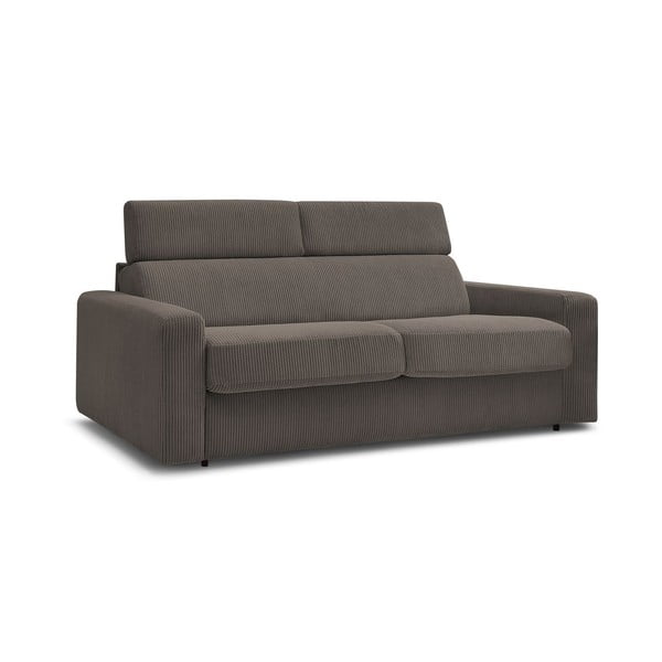 Szarobrązowa sztruksowa rozkładana sofa 195 cm Monaco – Bobochic Paris-image-1