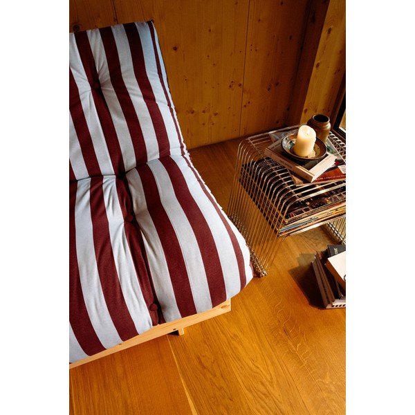 Bordowa/jasnoniebieska rozkładana sofa 160 cm Roots – Karup-image-4