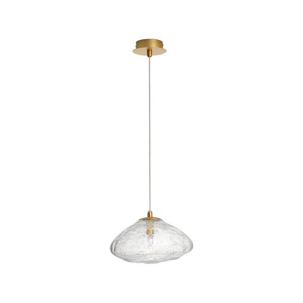 Szklana lampa wisząca w kolorze mosiądzu ø 26 cm King – Nova Luce
