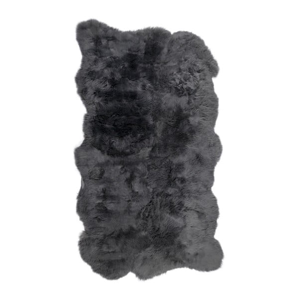 Ciemnoszary futrzany dywan z długim włosiem Arctic Fur Janna, 180x120 cm