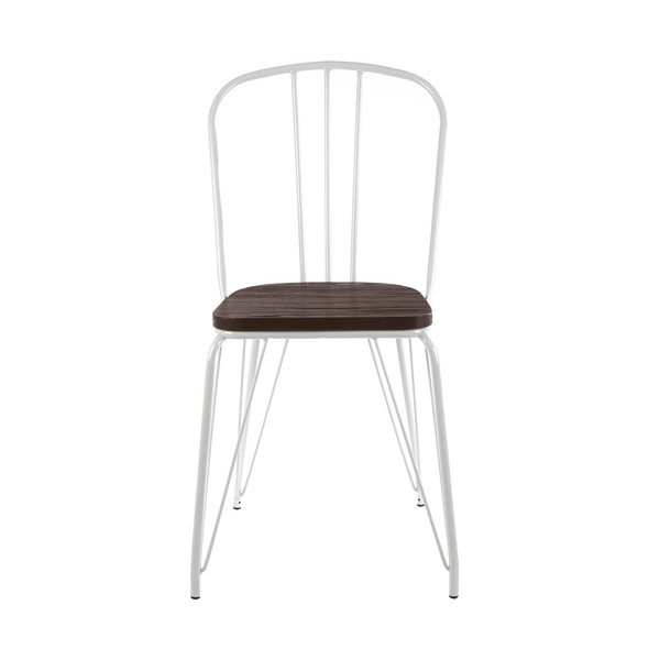 Białe/w naturalnym kolorze krzesło z litego drewna wiązu District – Premier Housewares-image-2