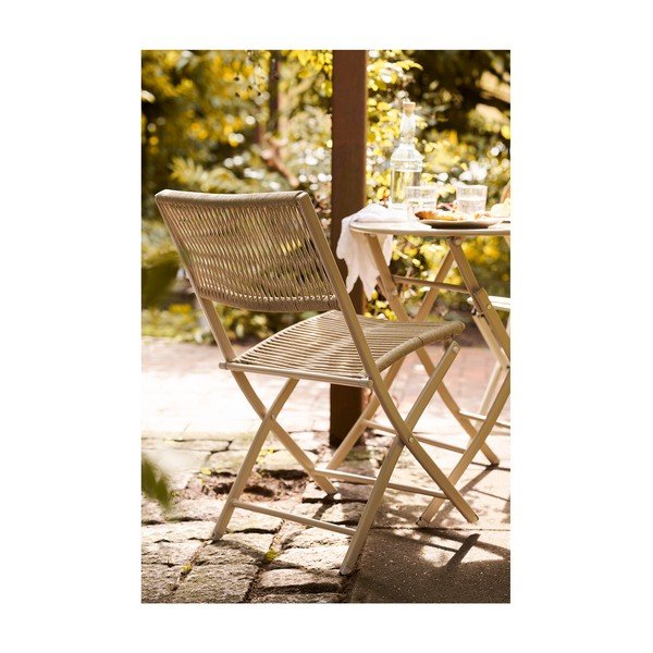 Beżowy metalowy zestaw mebli ogrodowych dla 2 osób Arcas – House Nordic-image-3