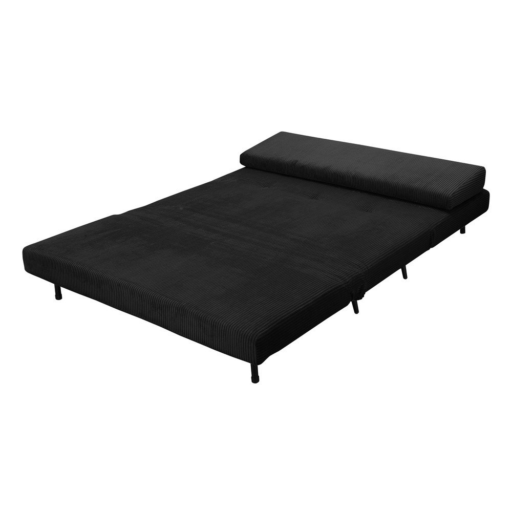 Antracytowa sztruksowa rozkładana sofa 140 cm Mallory – Støraa (zdjęcie 6)