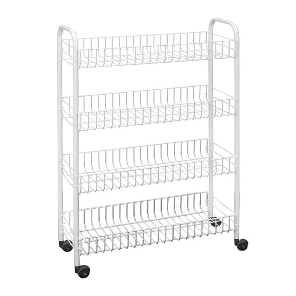 Biały metalowy regał na kółkach 23x84 cm – Metaltex