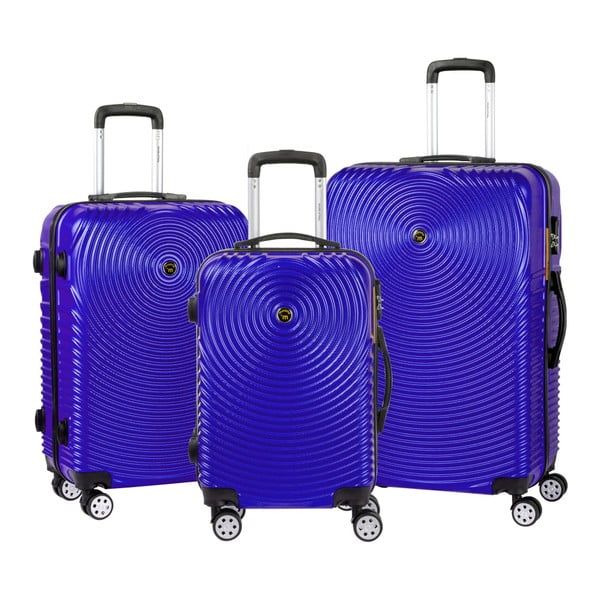 Zestaw 3 fioletowych walizek na kółkach Murano Traveller