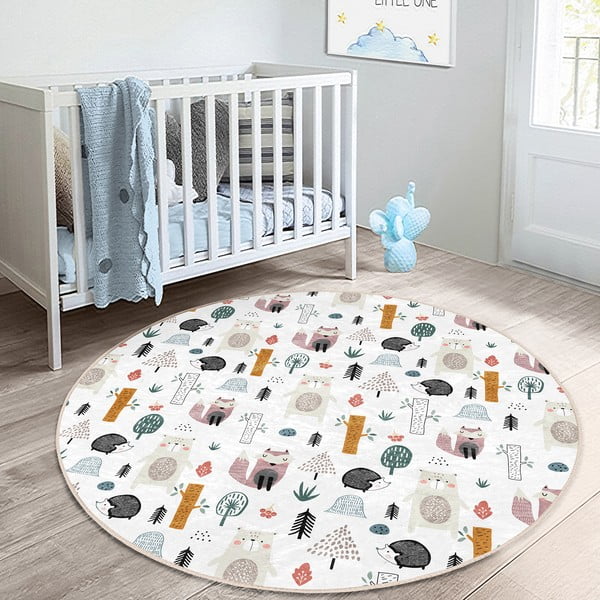 Biały dywan dziecięcy ø 100 cm Comfort – Mila Home-image-1