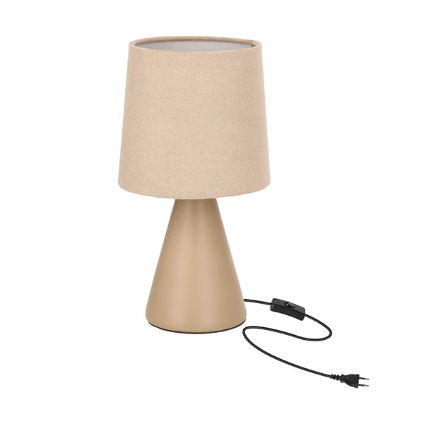 Beżowa lampa stołowa z tekstylnym kloszem (wysokość 24,5 cm) Satti – Candellux Lighting