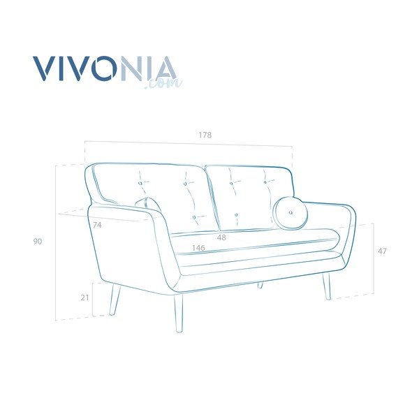 Szara sofa z poduszką Vivonita Malva-image-2