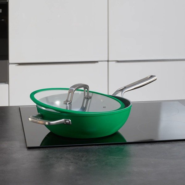 Patelnia z pokrywką/z powłoką ceramiczną wok ø 28 cm Meda 3.0 – FABINI-image-1