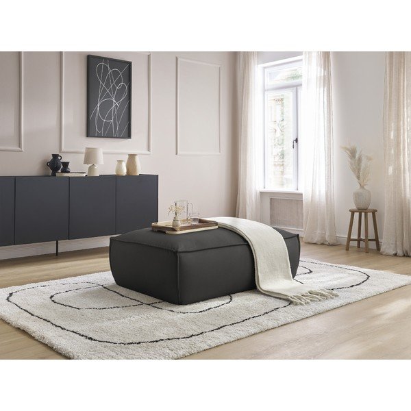 Czarny podnóżek z imitacji skóry Boheme – Bobochic Paris-image-1