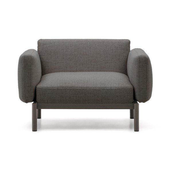 Szary tapicerowany fotel ogrodowy Sorells – Kave Home-image-2